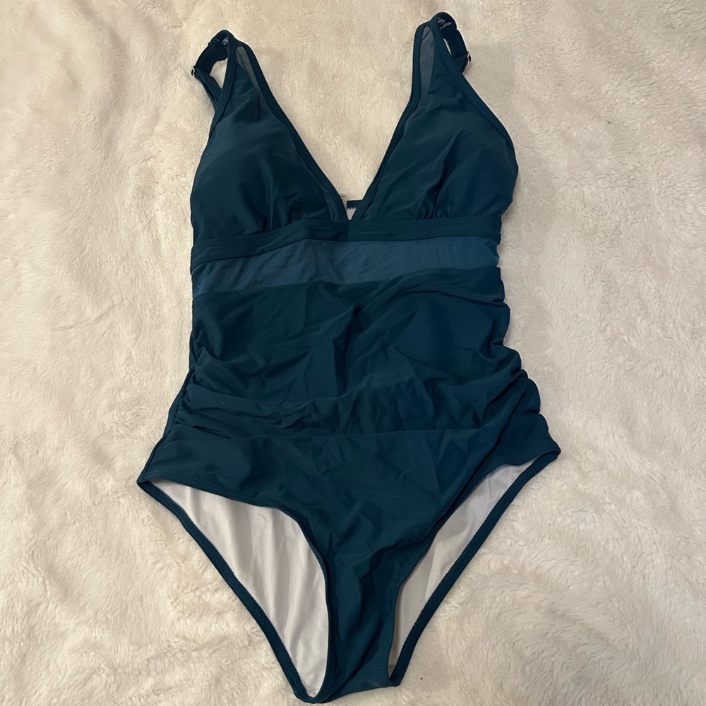 Elegant Teal One-Piece Swimsuit | Size M